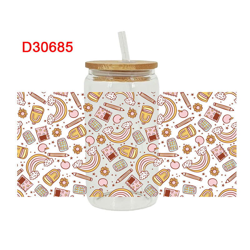 Wholesale Stationery and Beverage Teacher's Day 16oz Cup UV DTF Wraps