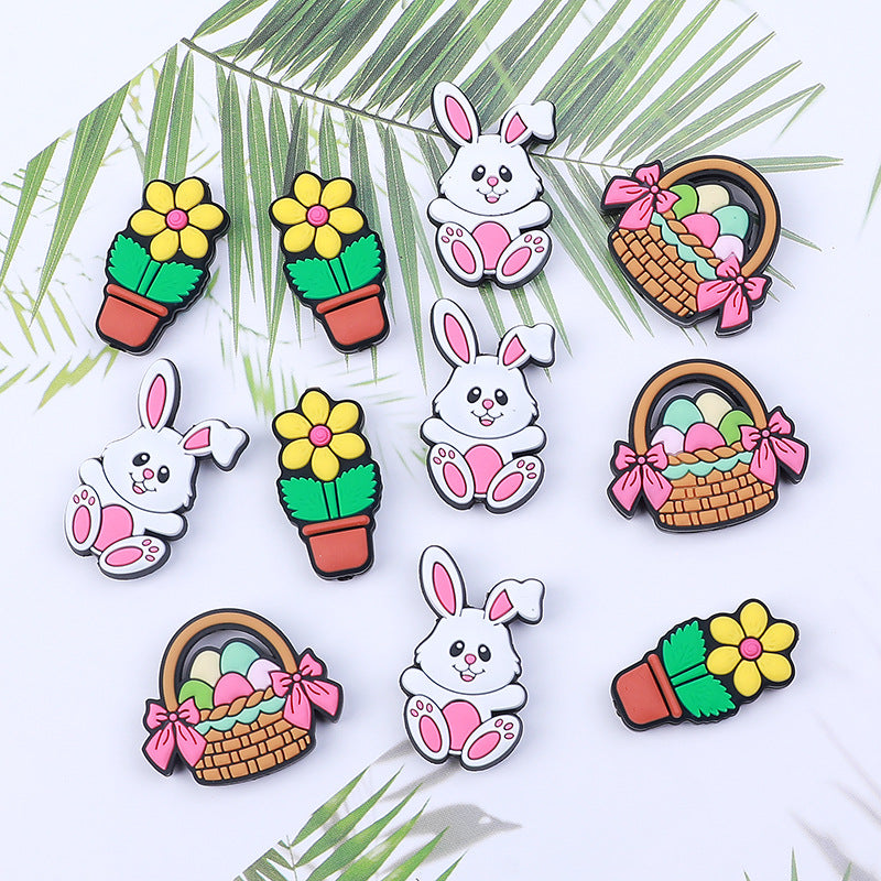 Wholesale 20PCS DIY Easter Bunny Silicone Beads