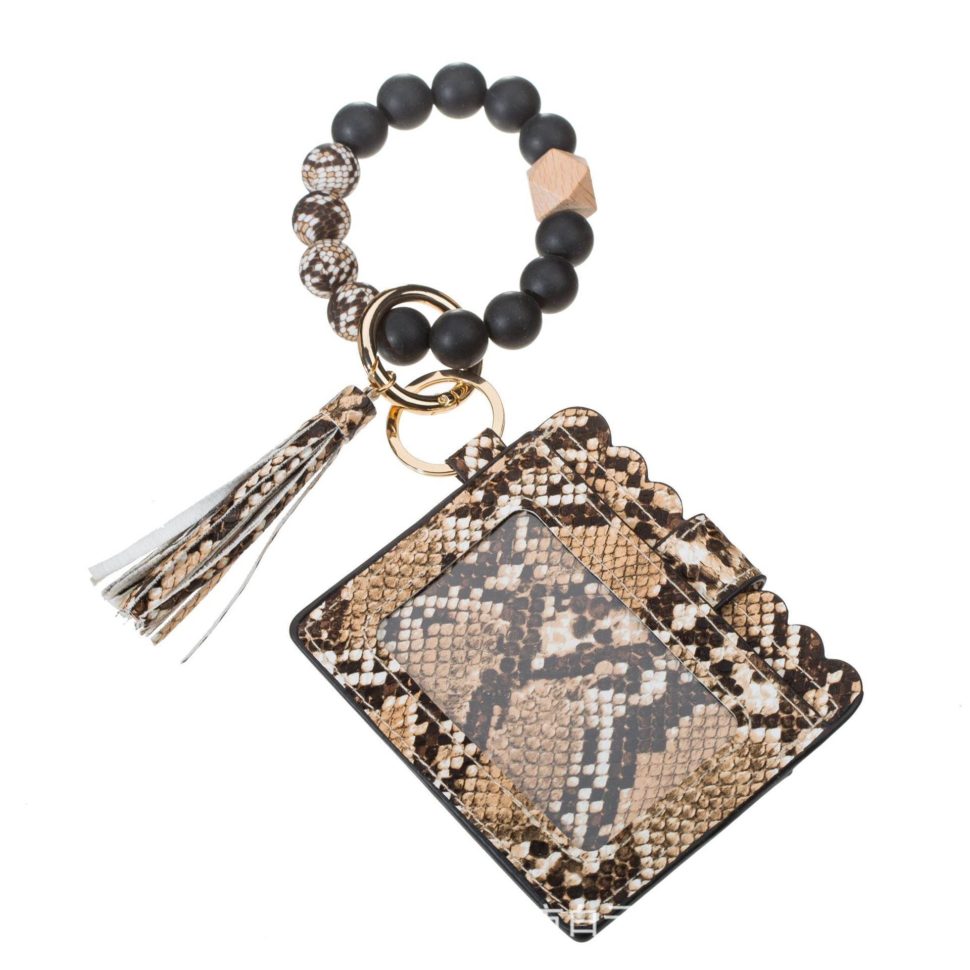 Wholesale 5pcs/pack Keychain Card Holder Pu Tassel Id Bag Wrist Keychains