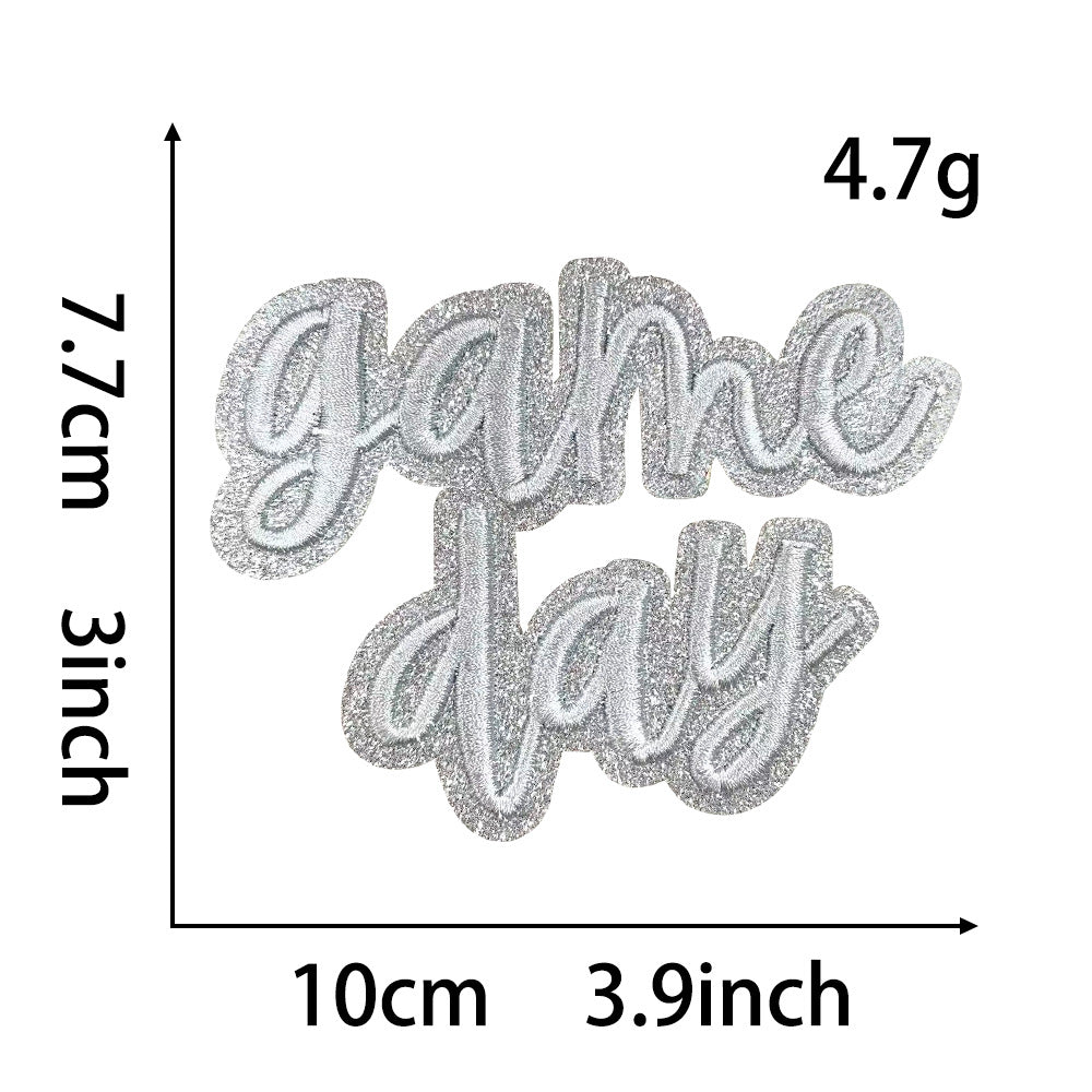 Wholesale Blue Game Day 3D Embroidered Iron On Patch For Clothing Trendy Party Gift Boutique Resale