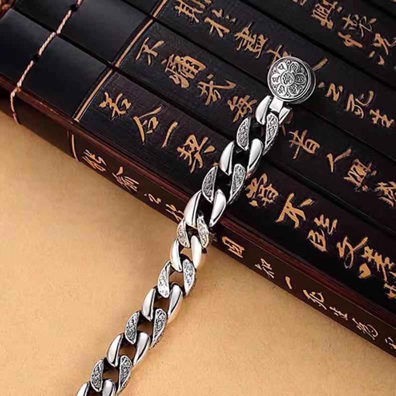 Wholesale Copper Wide Silver-Plated Men's Bracelets