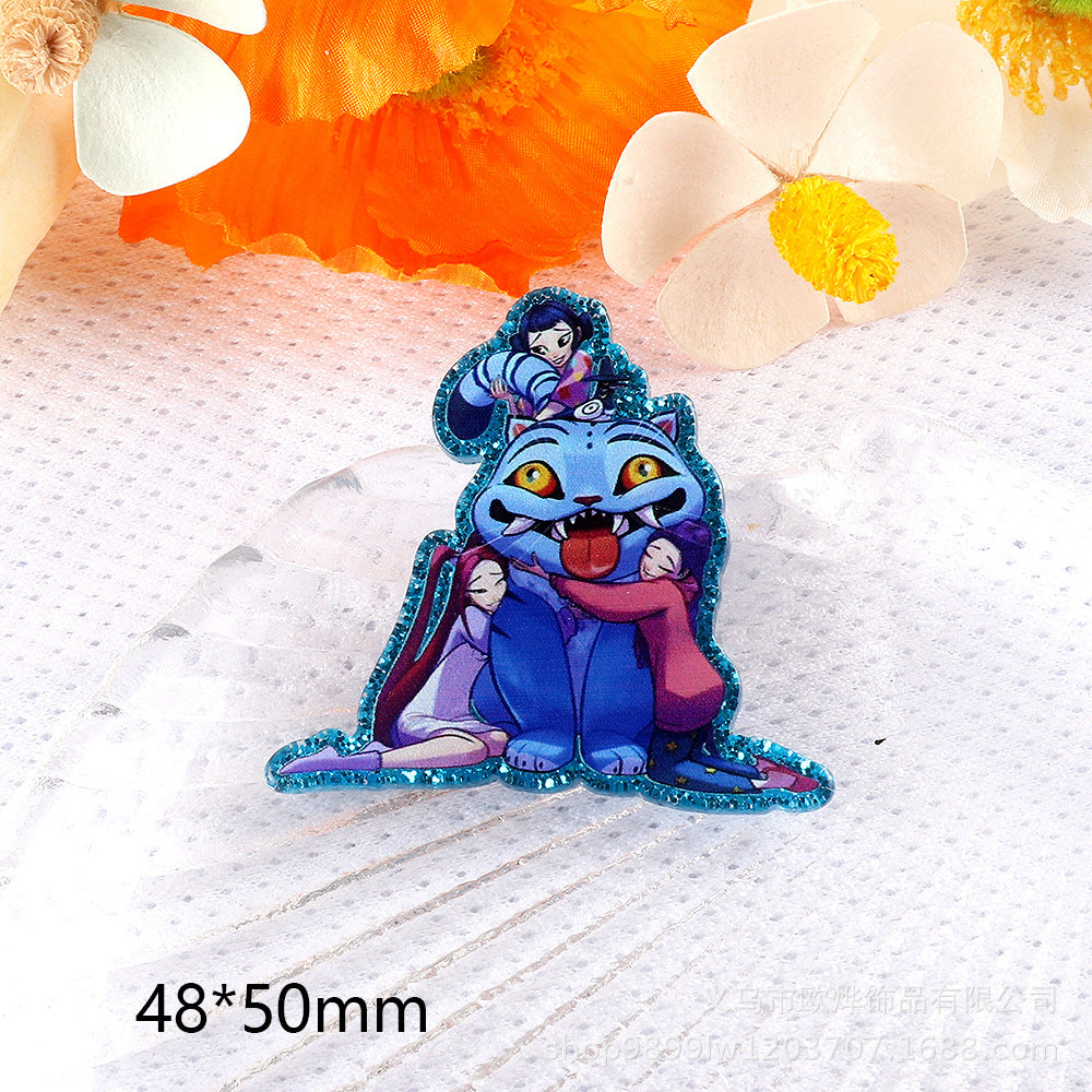 Wholesale 10pcs/ pack cartoon character cute pendant acrylic pin cute DIY accessories