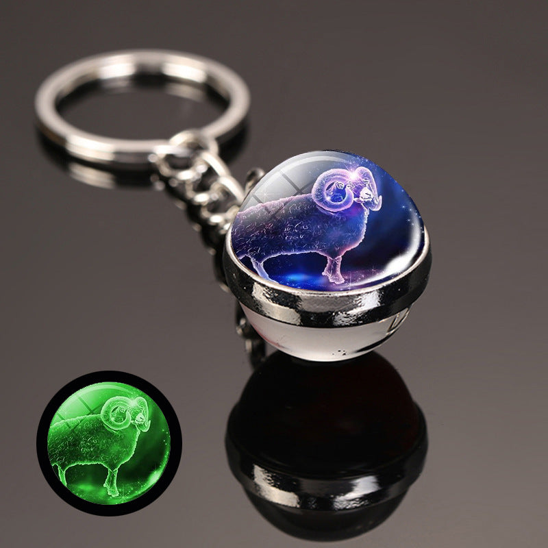 Wholesale Alloy Luminous Zodiac Keychain