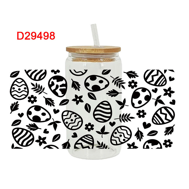 Wholesale Cute Cartoon Egg Easter 16oz Cup UV DTF Wraps