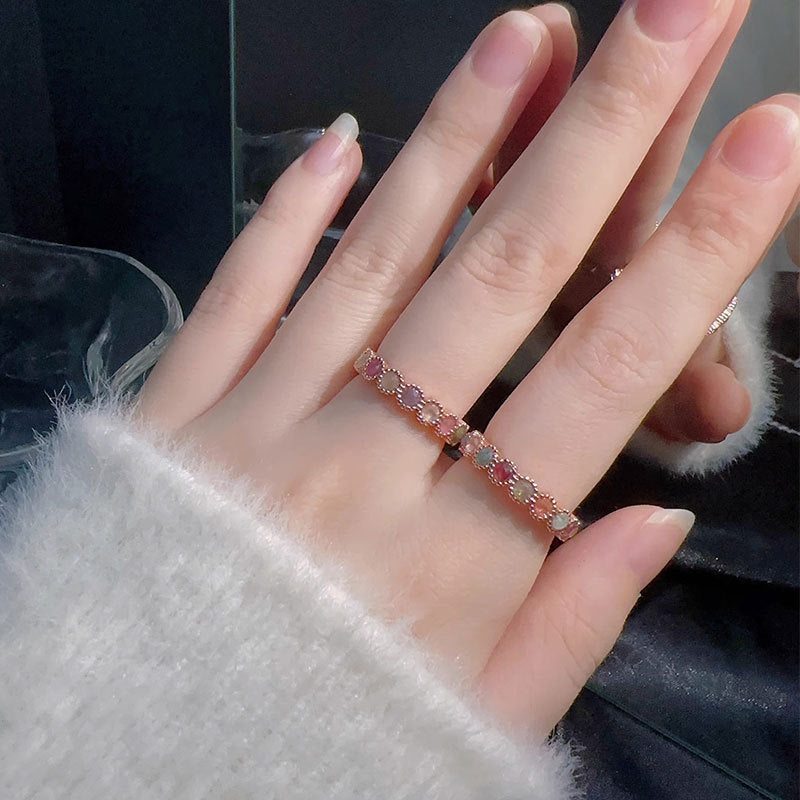 Wholesale Vintage Tourmaline Rainbow Open Ring
