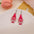 Wholesale Valentine's Day love dwarf earrings Flamingo love semicircle Plaid acrylic earrings for women