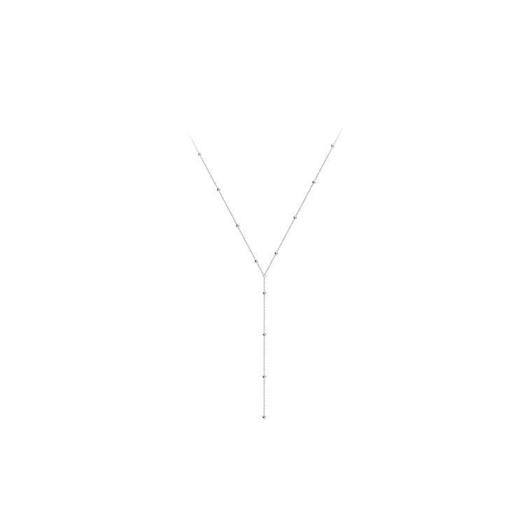 Wholesale 925 Sterling Silver Round Bead Tassel Necklace