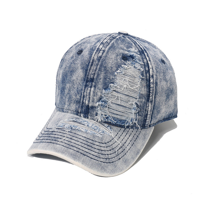 Wholesale Solid Color Ripped Washed Retro Baseball Cap