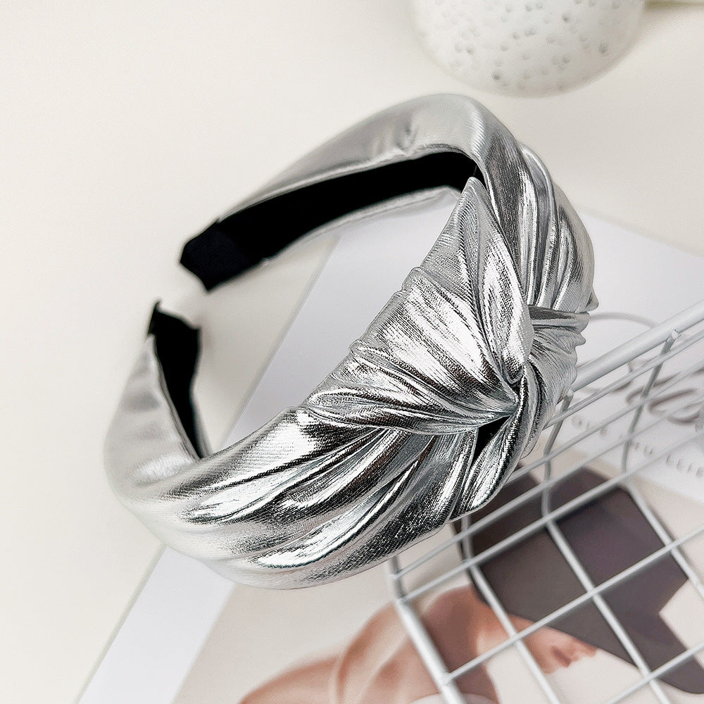 Diadema al por mayor de láser PU ancho