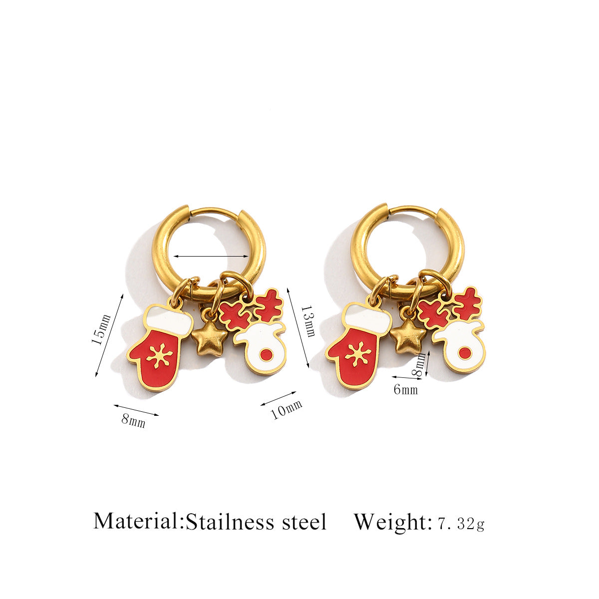 Wholesale Christmas series stainless steel earrings