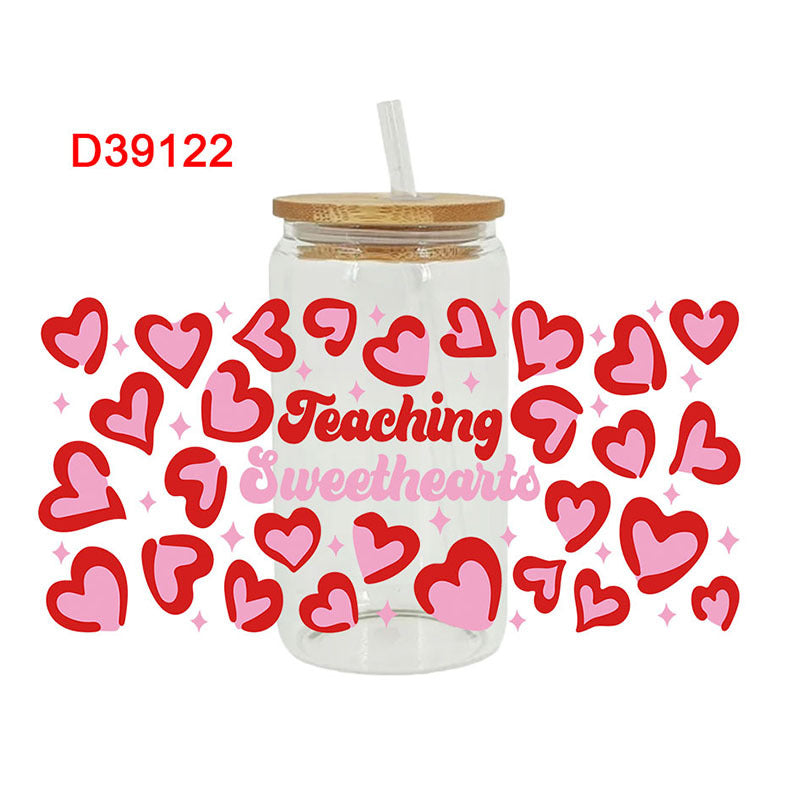 Wholesale UV transfer sticker glass cup crystal label crystal sticker 16OZ UV DTF WRAPS