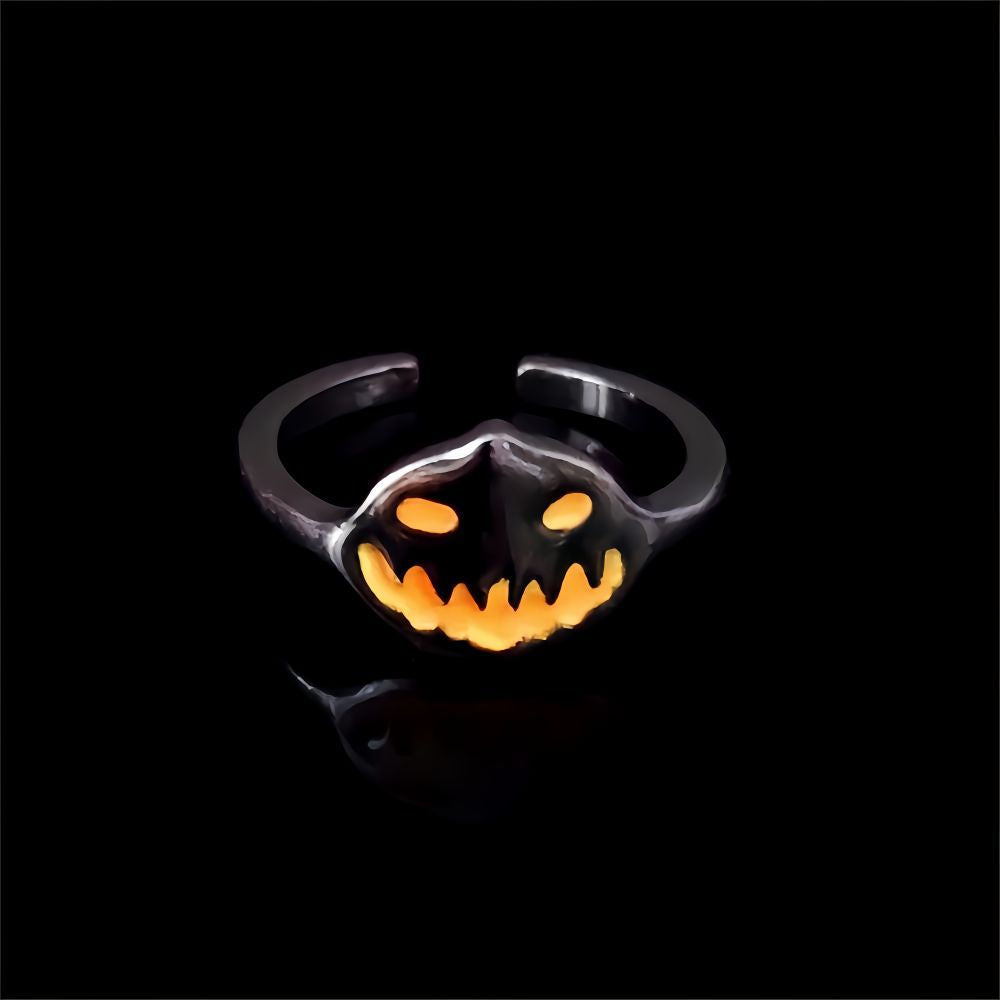 Wholesale   Pumpkin Ring Zinc Alloy Grimace Luminous Ring