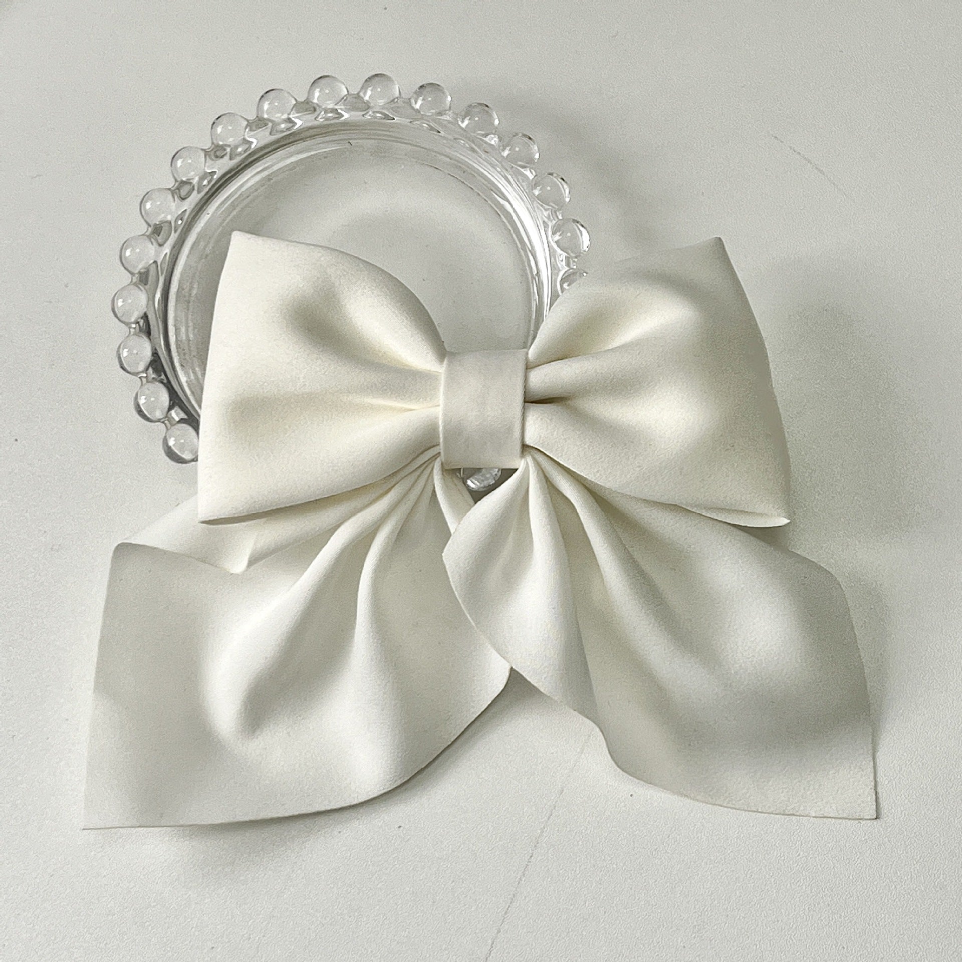 Wholesale Solid Color Fabric Sweet Bow Hair Clip