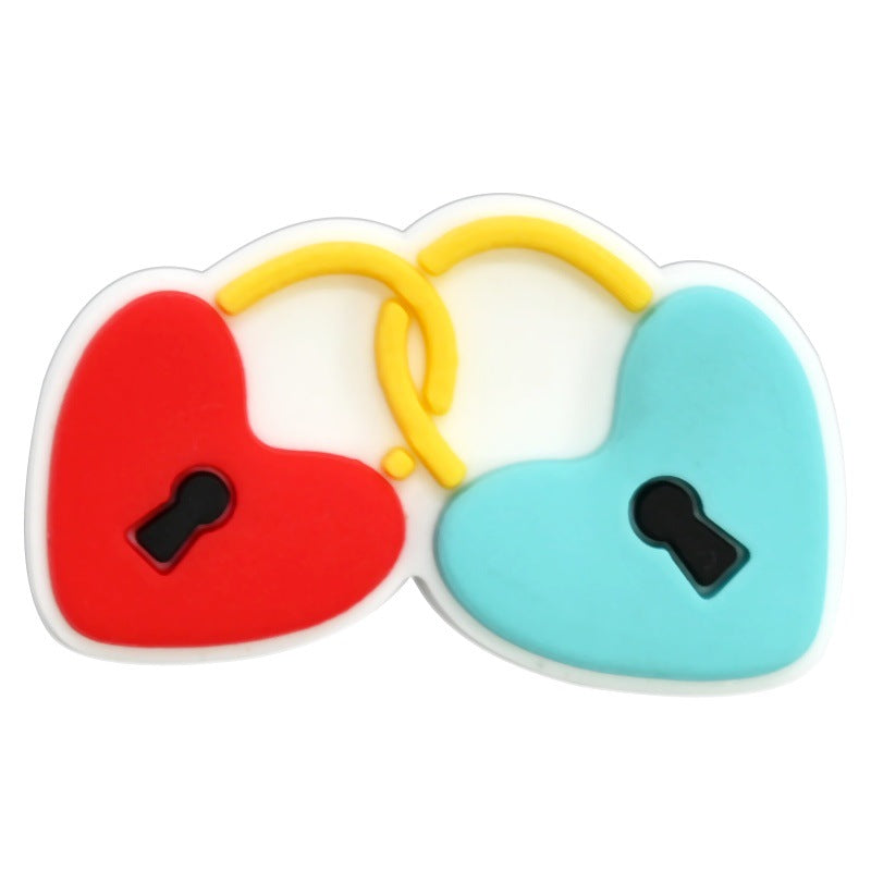 Wholesale Random 100pcs Valentine' s Day Series Blue Cartoon Croc Charms