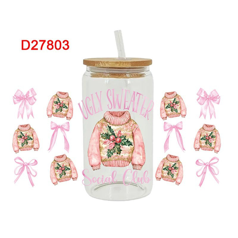 Wholesale Uv Transfer Sticker Tree Glass Cup Crystal Sticker 16oz Cup UV DTF Wraps