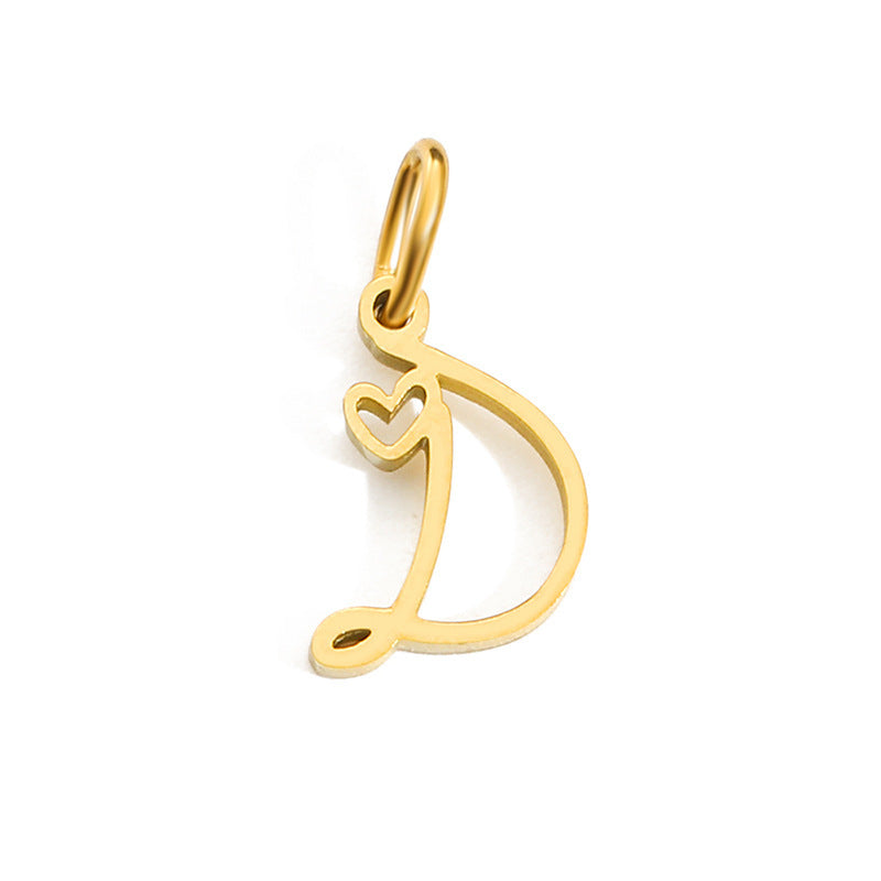 Wholesale English Letter 14k Gold Stainless Steel Pendant
