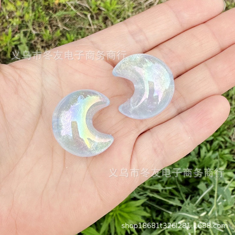 Wholesale 50pcs/pack Moon Small Crescent Moon Hole Beads DIY Acrylic Beads