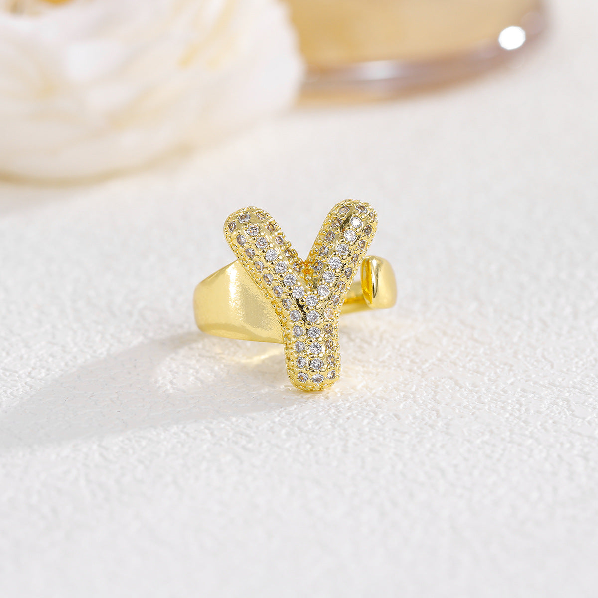 Wholesale  Gold Plated Copper Set with Zircon Open Ring