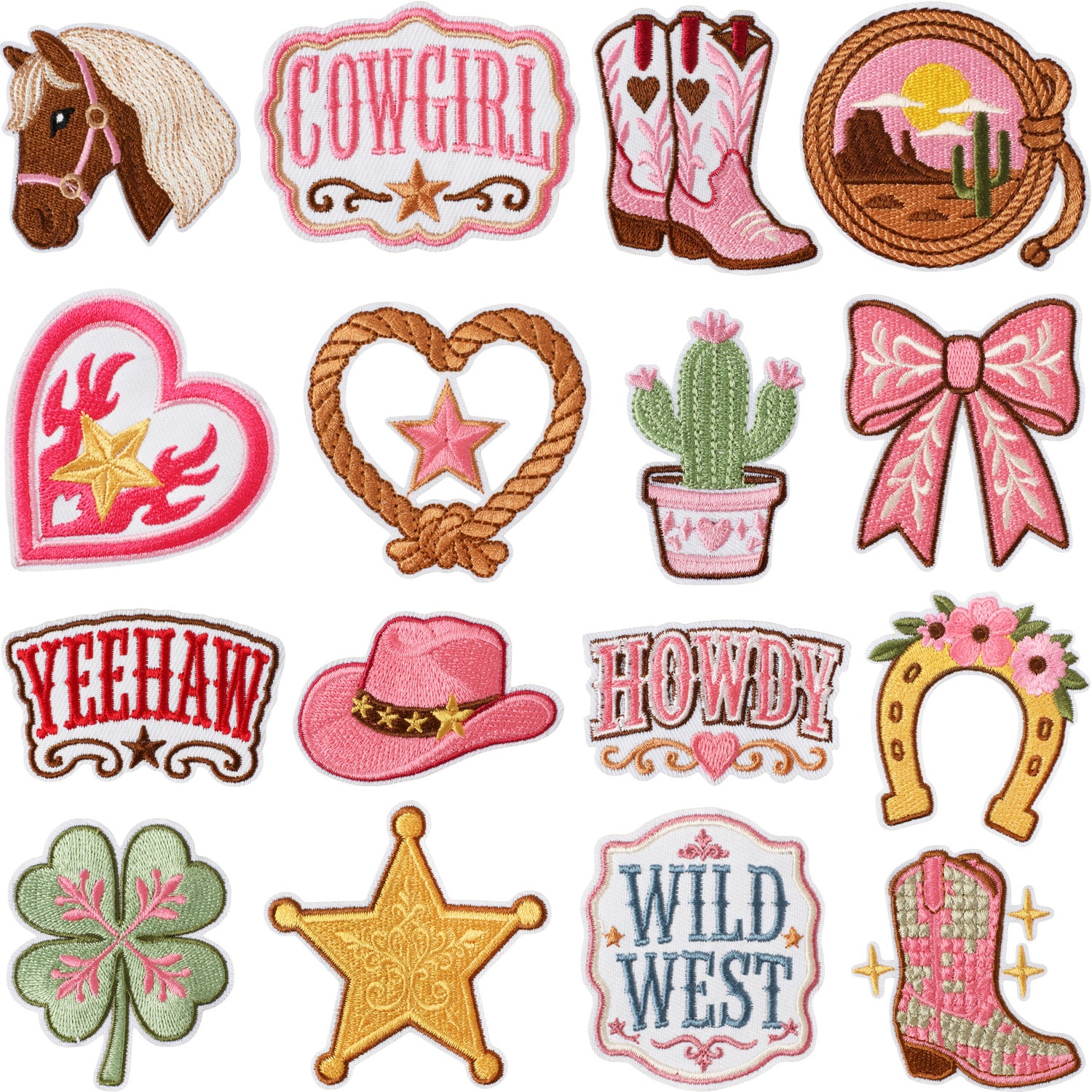 Wholesale Retro Western Cactus Embroidered Patch Iron On Apparel Fashion Accessory