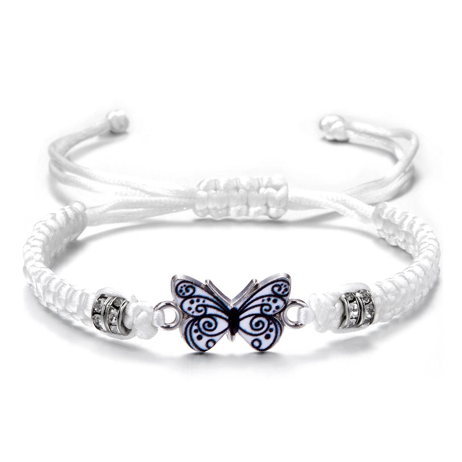 Wholesale Butterfly Flower Hand Woven Adjustable Bracelet