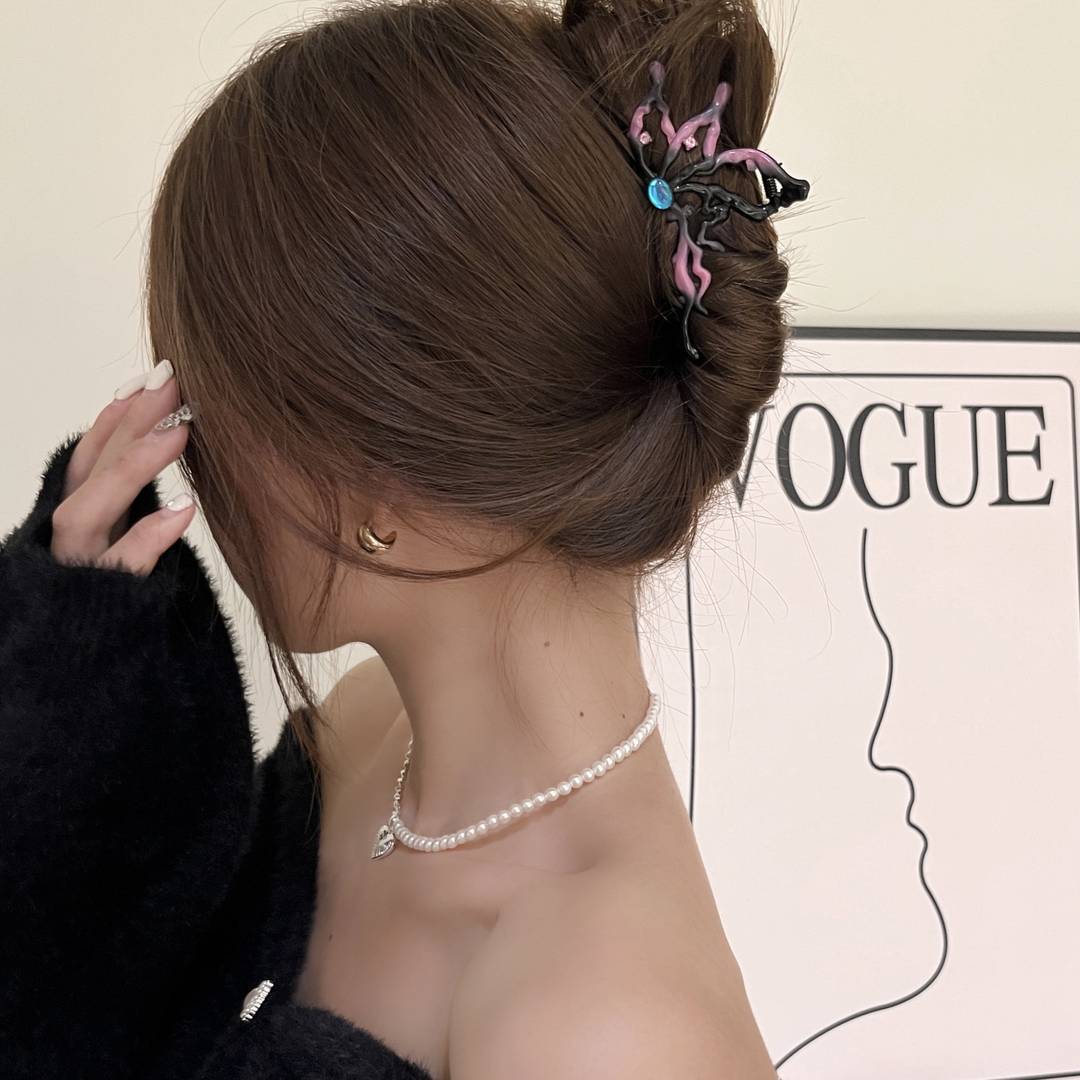 Wholesale Gradient Pink Bow Plastic Gripper