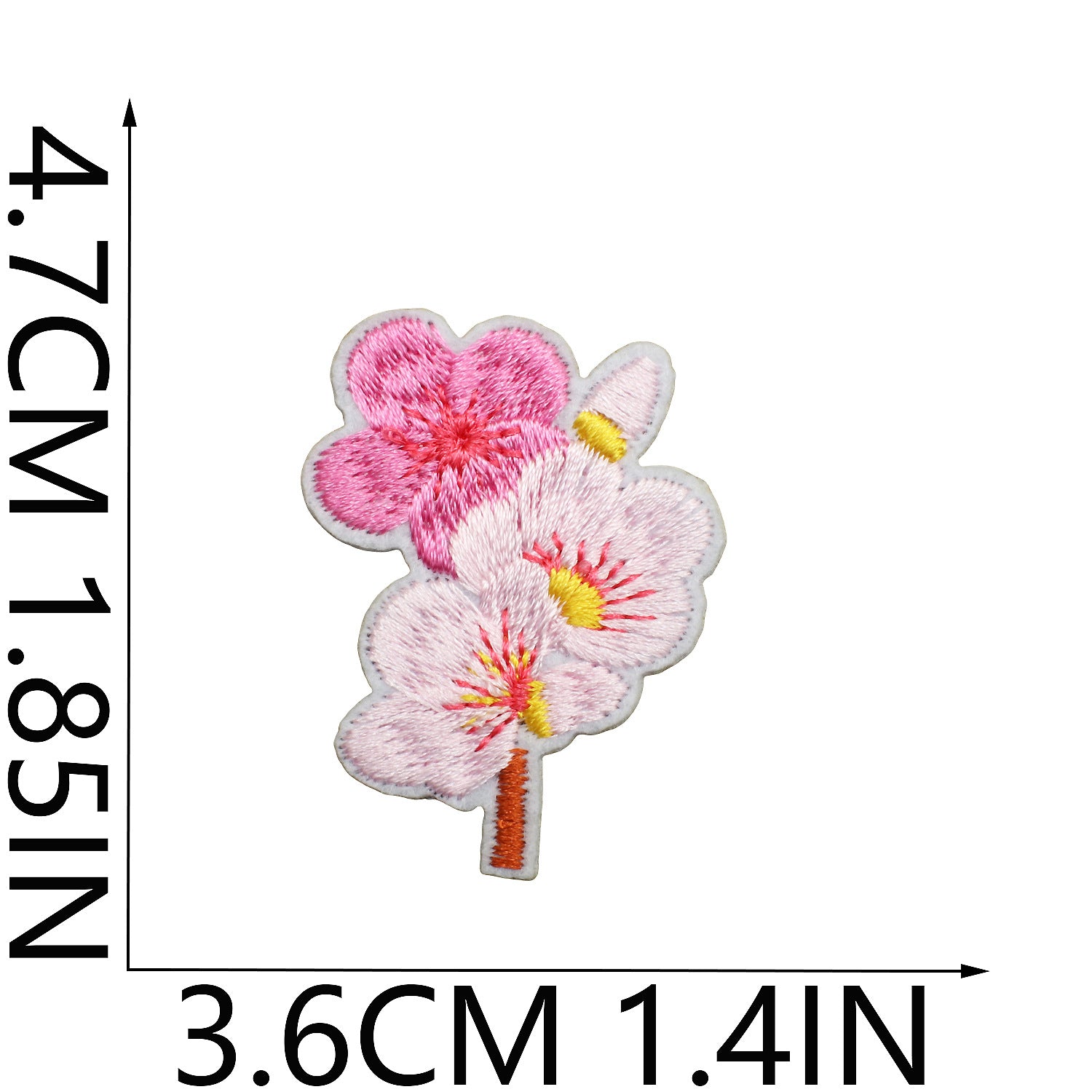 Wholesale Tulip Floral Embroidered Patch Iron On Peony Applique DIY Clothing Bag Decorative Craft Supply