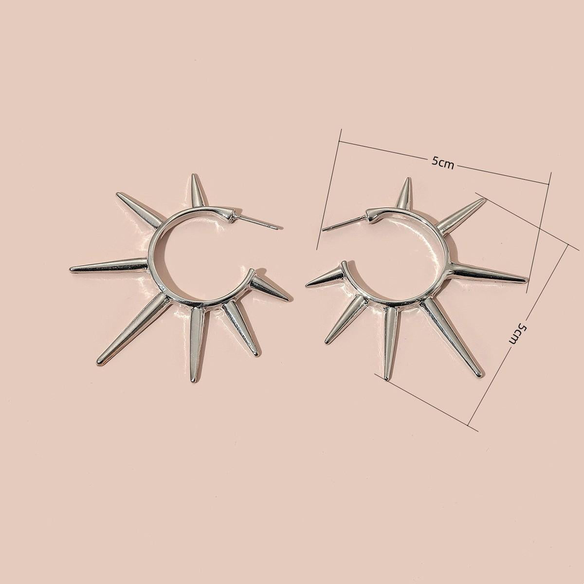 Wholesale Rock Punk Dark Rivet Earrings