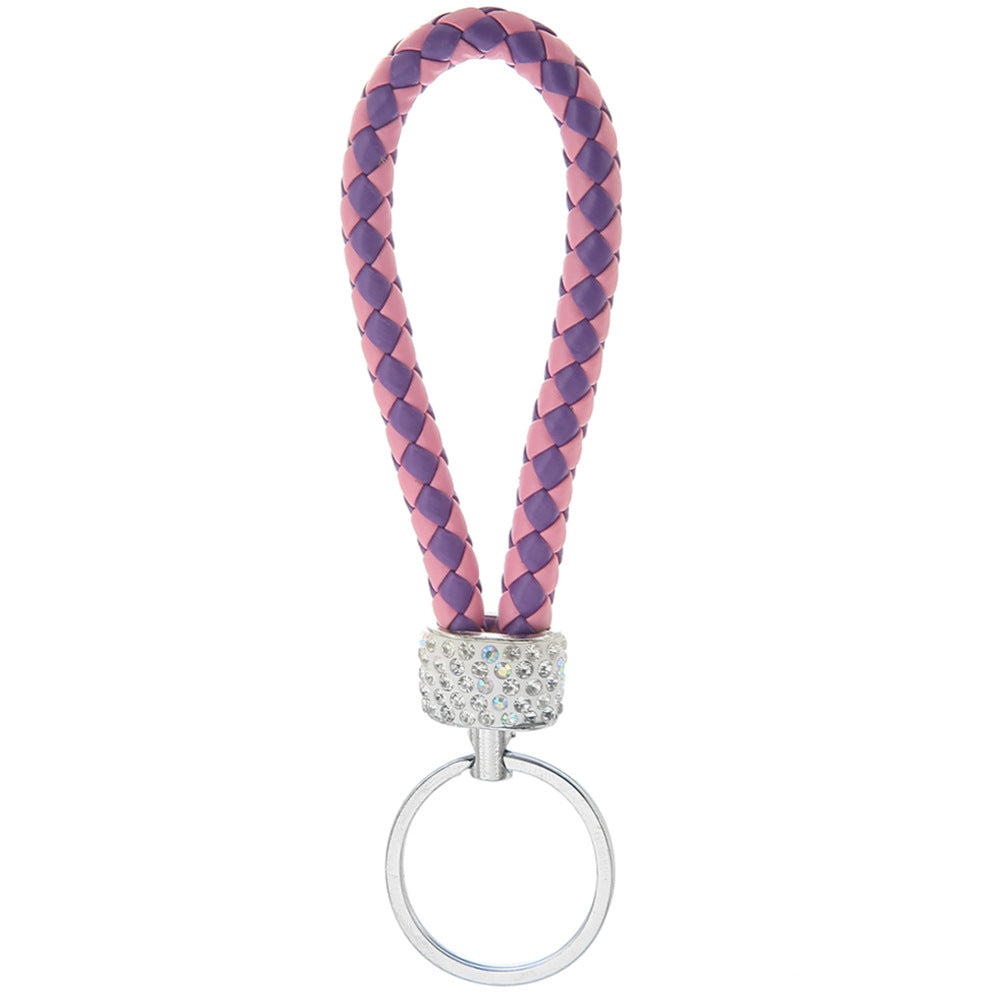 Wholesale Braided Color Leather Rope Keychain