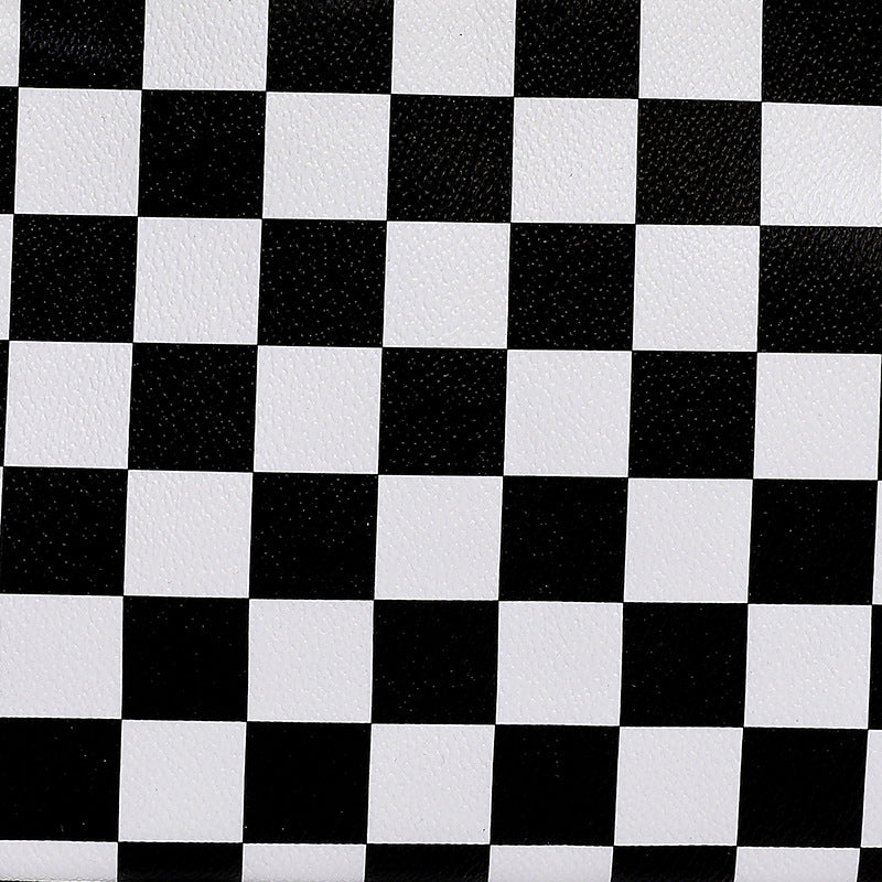 Wholesale Checkerboard PU Makeup Bag Checkerboard Storage Bag Checkerboard Pen Bag Bag