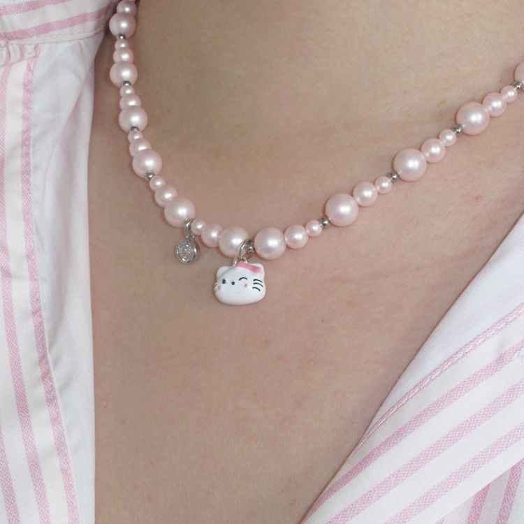 Wholesale Electroplated red green apple acrylic necklace