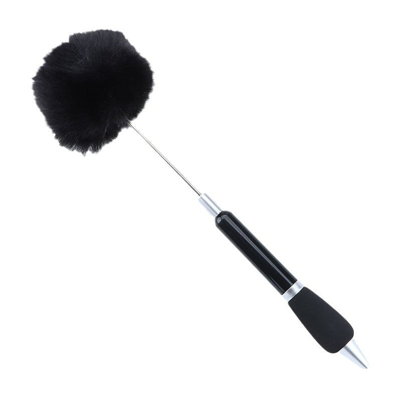 Wholesale 50pcs DIY Hair Ball Cute Girl Heart Furry Cute Round Beads Furry Plastic Beads Pen