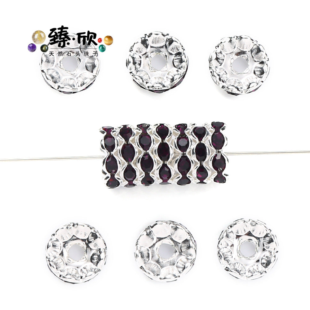 Wholesale 60pcs 12MM Color Wave Rhinestone Diamond Ring Spacer Beads