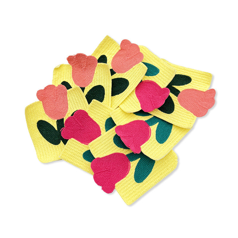 Wholesale Yarn Embroidered Tulip Hand Sewn Patch For Clothing Hats And Bags Craft Supply