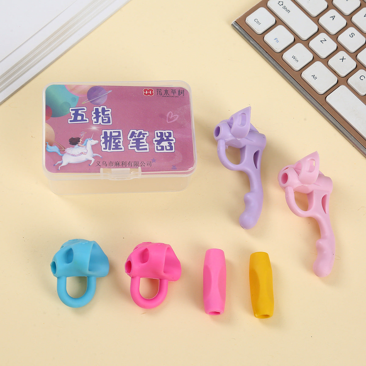 Wholesale Multi-color Five-finger Silicone Writing Posture Correction Pen Holder