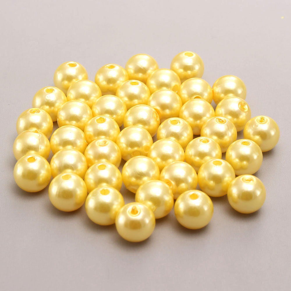 Wholesale 6-30MM Dark Yellow ABS Imitation Pearl Loose Beads