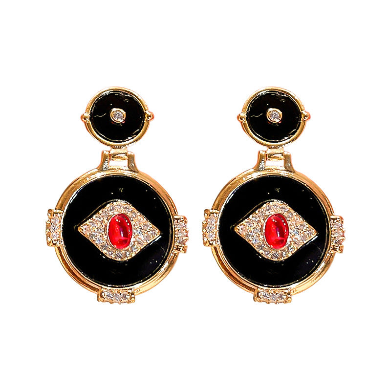 Wholesale Eye Round Alloy Earrings