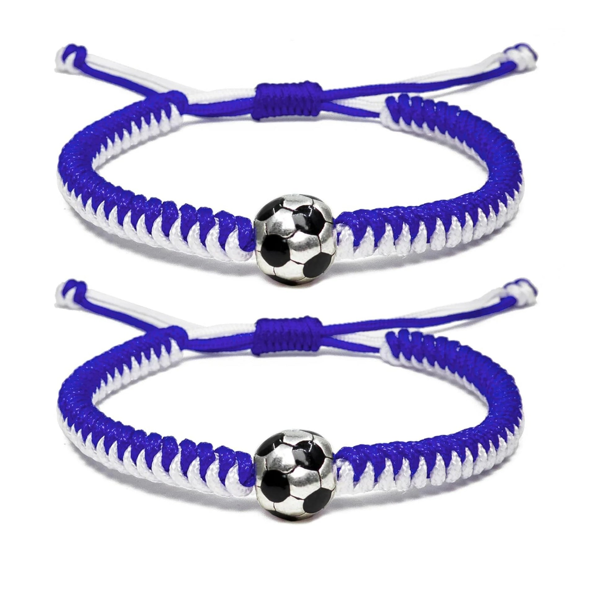 Wholesale Couple Adjustable Wax Rope Football Braided Alloy Bracelet