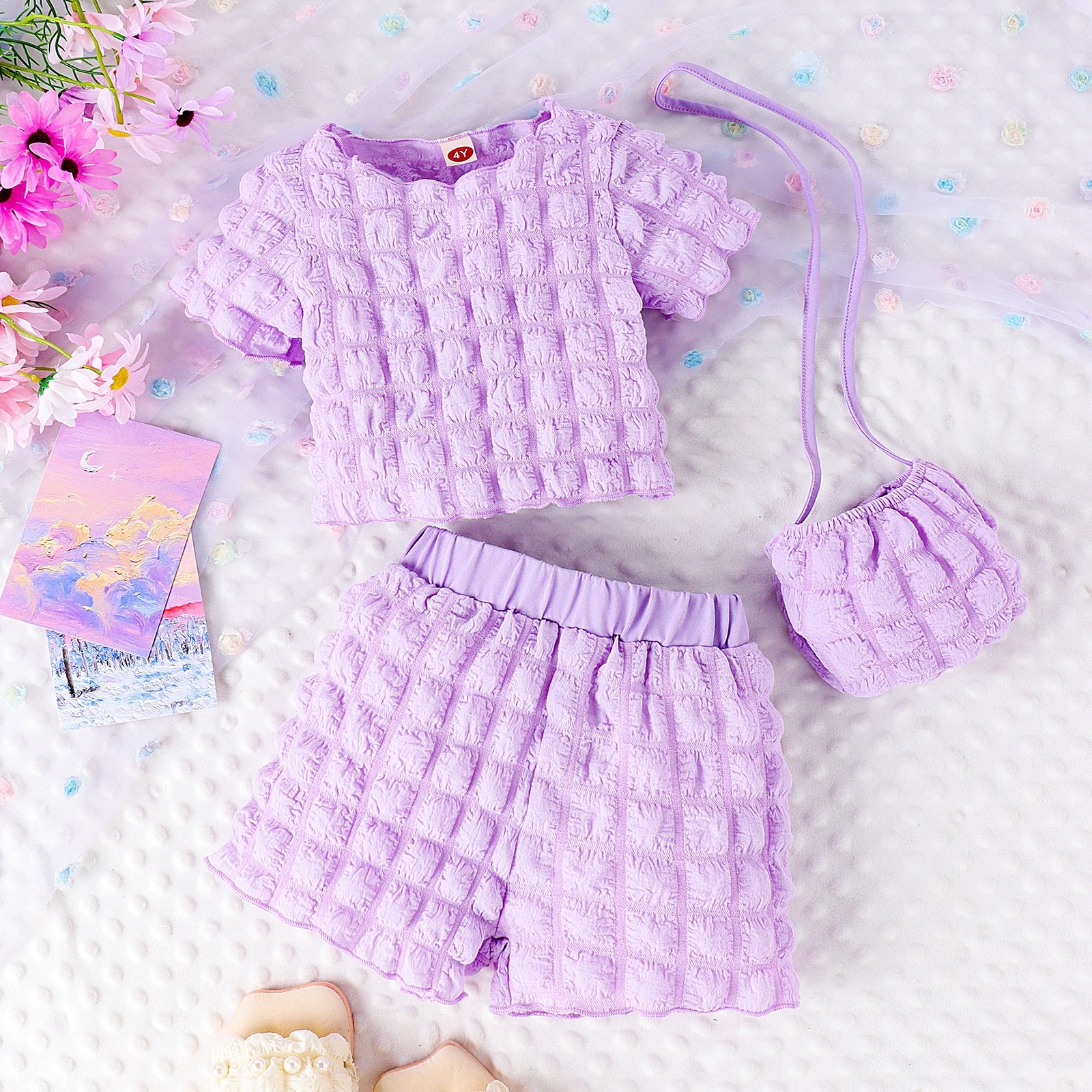 Wholesale Summer Popcorn 3D Candy Color Baby Clothes