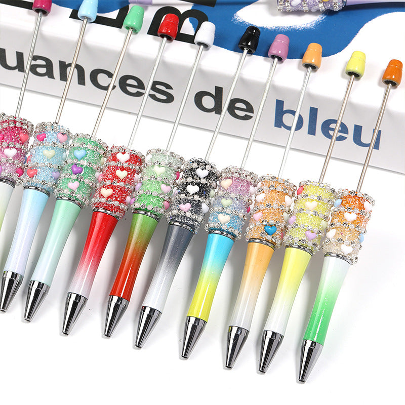 Wholesale beadable pens Flash rhinestone diy beadable pen