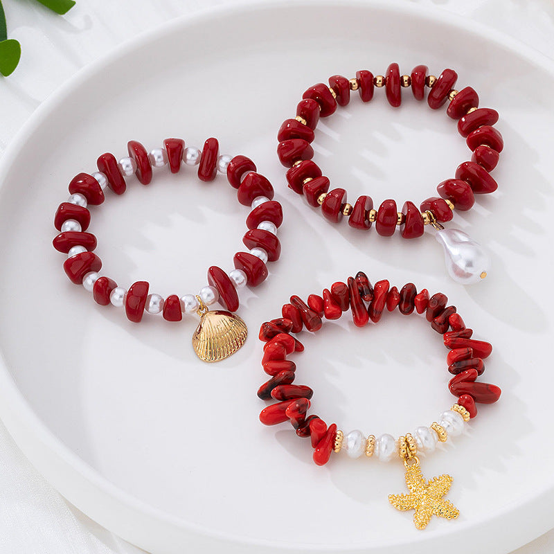 Wholesale Ocean Vacation Plastic Bead Alphabet Pendant Necklace Women S Boutique Resale Jewelry