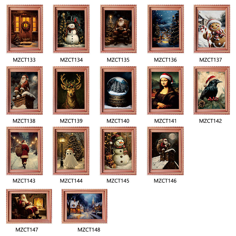 Wholesale Christmas Retro Wooden Photo Frame Magnetic Fridge Magnet