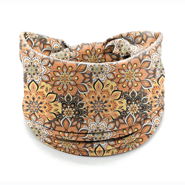 Wholesale Bohemian Personality Mandala Flower Elastic Sweat-absorbent Wide Brim Headband
