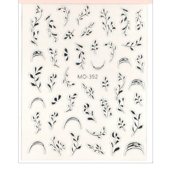 Wholesale Transparent Embossed Gilded Leaf Nail Art Stickers