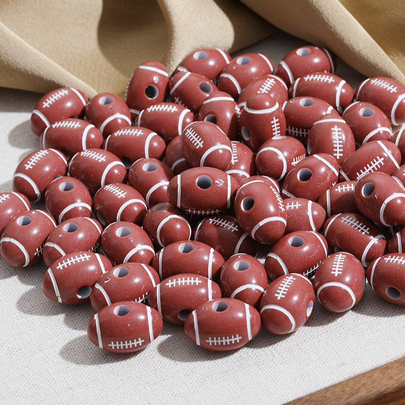 Wholesale  10pcs rugby basketball football baseball tennis Acrylic Beads
