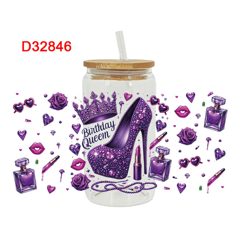 Wholesale Pink cosmetics shoes Mother's Day 16oz Cup UV DTF Wraps