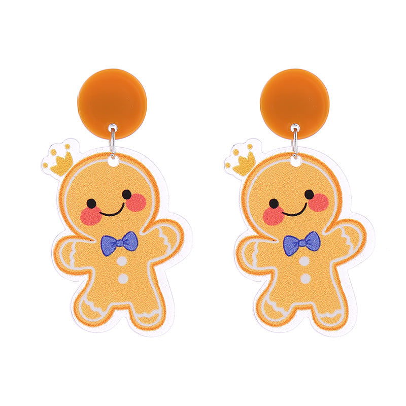 Wholesale Christmas Double-sided Glitter Acrylic Earrings