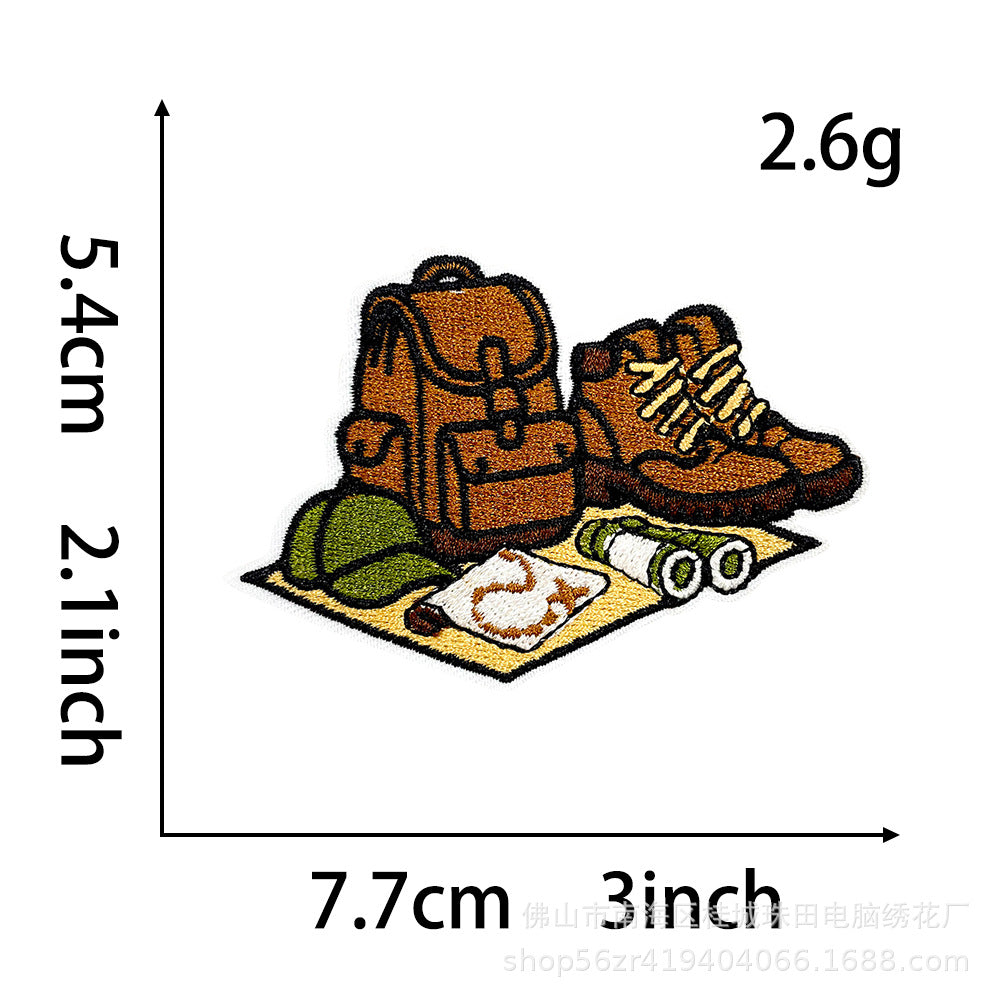 Wholesale Trendy Polyester Embroidered Patches Iron On Heat Transfer Applique For Outdoor Hiking Clothing DIY Accessory