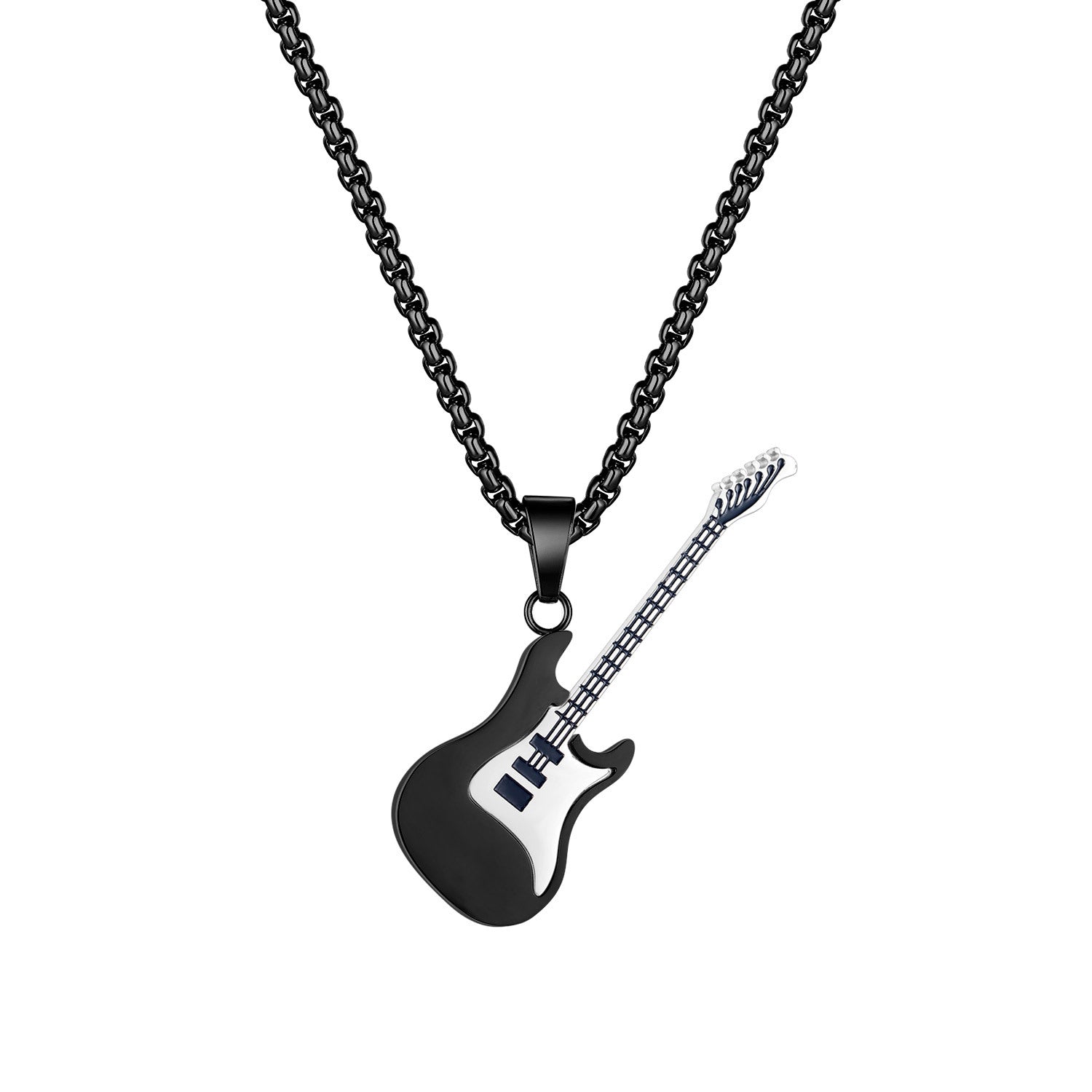 Wholesale Guitar Pendants Titanium Steel Necklaces
