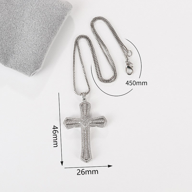 Wholesale Cross zircon necklace for men and women