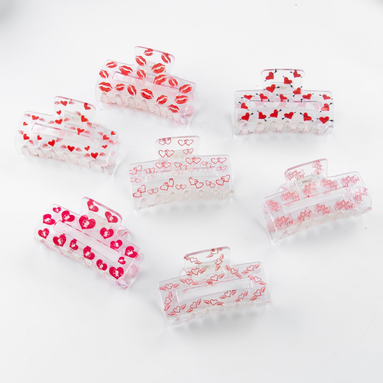 Wholesale PVC 8 Cm Valentine's Day Hair Clips